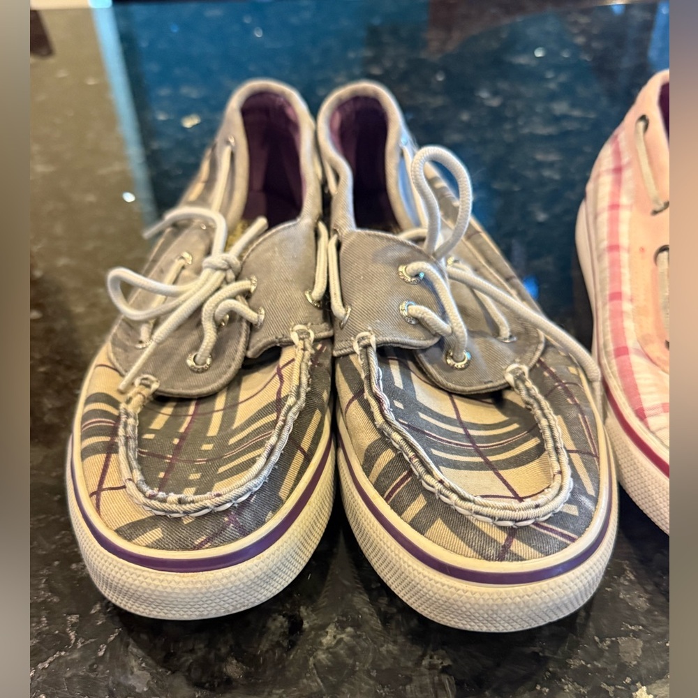 3 Pairs of Sperry Plaid Canvas Boat Shoes Lot Size 7 - Picture 9 of 12